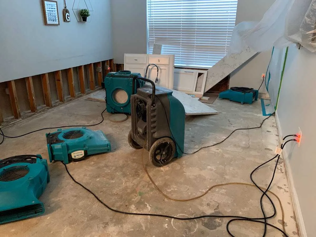 Dehumidifier in flood-cut room for Water Extraction & Removal in Nantucket